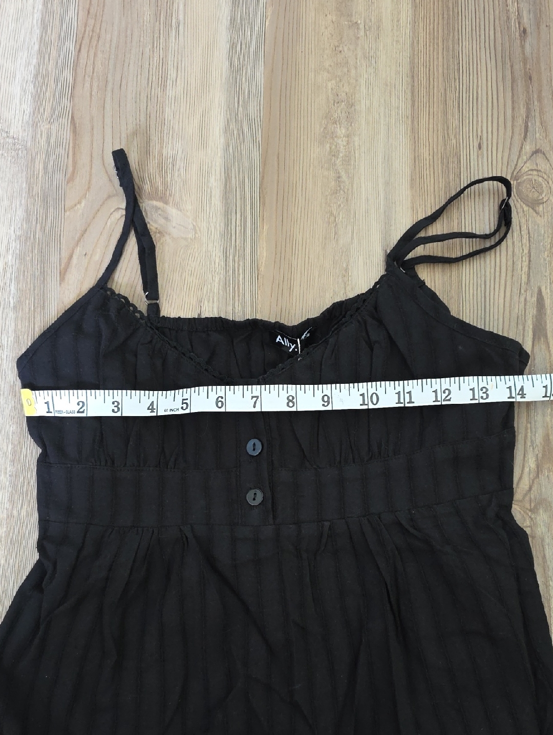 Nwt Ally Black Spaghetti Strap Button-Front Cami — image 3 of 3